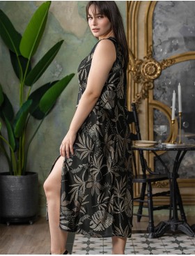 Длинная шелковая сорочка Mia-Amore ALYSSON 4038, Цвет: черный, Размеры: 5XL, изображение 2