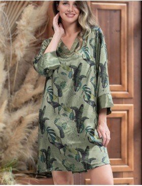 Платье туника шелковое Mia-Amore TEANA 4004, Цвет: оливковый, Размеры: 2XL/3XL