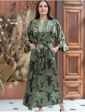Длинный халат-кимоно Mia-Amore TEANA 4009, Цвет: оливковый, Размеры: L/XL