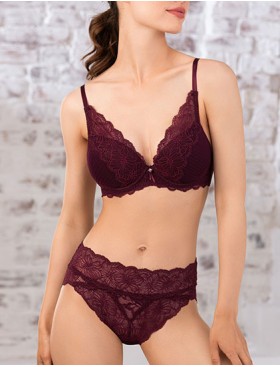 Комплект Mioocchi GISELLE 814142 балконет и слипы marsala, Цвет: marsala (марсала), Размеры: 70B