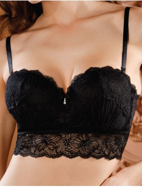 Бюстье анжелика с пуш-ап Mioocchi GISELLE 8143 nero, Цвет: nero (черный), Размеры: 80C