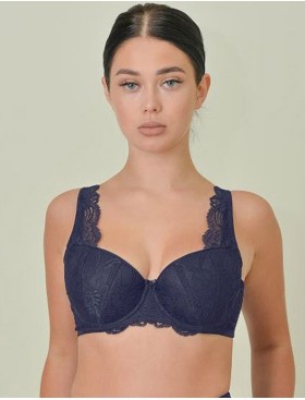Бюстгальтер балконет тюльпан VOVA LAURA V32526 темно-синий, Цвет: темно-синий, Размеры: 90B, изображение 3