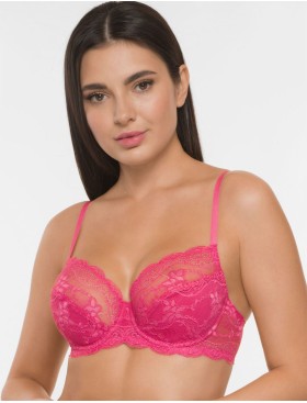 Мягкий кружевной бюстгальтер VOVA SNEJANNA V69606 кармин, Цвет: кармин, Размеры: 80B, изображение 3