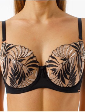 Бюстгальтер с мягкой чашкой Coquette Revue SAUVAGE 81128-18, Цвет: телесный с черным, Размеры: 90B