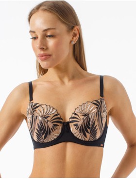 Бюстгальтер с мягкой чашкой Coquette Revue SAUVAGE 81128-18, Цвет: телесный с черным, Размеры: 90B, изображение 3