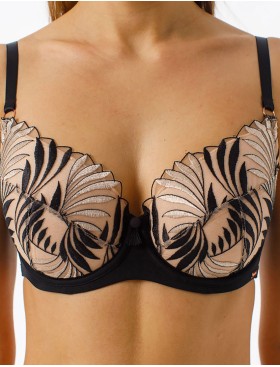 Бюстгальтер на поролоне Coquette Revue SAUVAGE 89128-18, Цвет: телесный с черным, Размеры: 90B