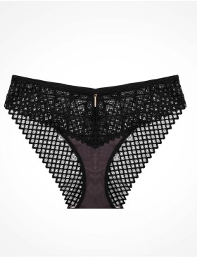 Кружевные трусики бразилиана Esotiq INNOCENT 40904 черный, Цвет: черный+серый, Размеры: S, изображение 5