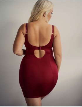 Сексуальная сорочка с чашками Kris Line RUBIN halka soft full cup, Цвет: гранат, Размеры: 65HH, изображение 2