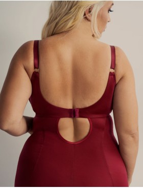 Сексуальная сорочка с чашками Kris Line RUBIN halka soft full cup, Цвет: гранат, Размеры: 65HH, изображение 5