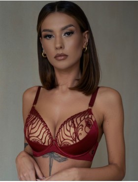 Формованный бюстгальтер пуш-ап Kris Line RUBIN brassiere s-class, Цвет: гранат, Размеры: 65DD, изображение 3