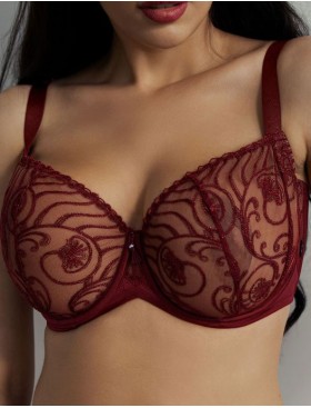 Мягкий бюстгальтер балконет Kris Line RUBIN half cup soft, Цвет: гранат, Размеры: 70JJ