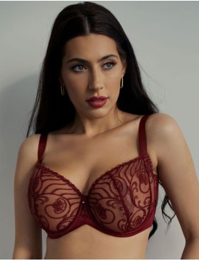 Мягкий бюстгальтер балконет Kris Line RUBIN half cup soft, Цвет: гранат, Размеры: 70JJ, изображение 2