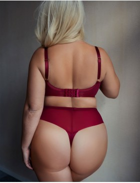 Стринги с высокой талией Kris Line RUBIN stringi high waist, Цвет: гранат, Размеры: 3XL, изображение 4