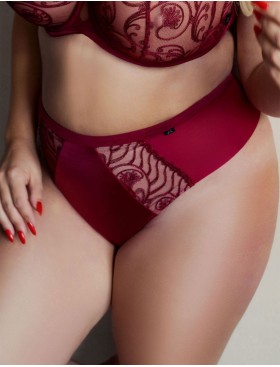 Стринги с высокой талией Kris Line RUBIN stringi high waist, Цвет: гранат, Размеры: 3XL