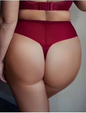 Стринги с высокой талией Kris Line RUBIN stringi high waist, Цвет: гранат, Размеры: 3XL, изображение 2