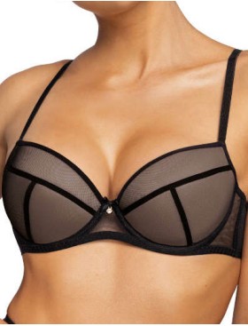 Бюстгальтер балконет пуш-ап MAT AGGIE Czarny M-0193-11-1, Цвет: черный, Размеры: 65D