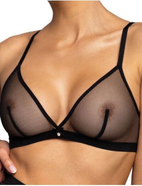 Мягкий прозрачный бюстгальтер MAT AGGIE Czarny M-0193-0, Цвет: черный, Размеры: 65B