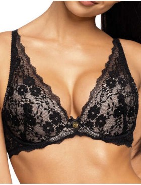 Бюстгальтер бралетт пуш-ап MAT NIKI Czarno-Bezowy M-3756-11, Цвет: черный, Размеры: 80C