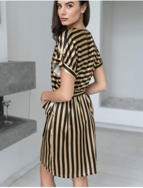 Атласная туника в полоску Mia-Mella DOLORES 7365, Цвет: золотой+черный, Размеры: L/XL, изображение 2