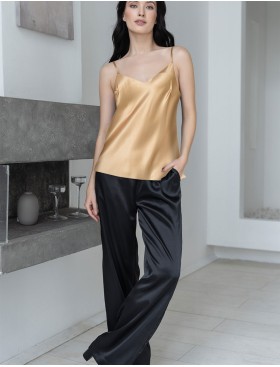 Атласный костюм тройка Mia-Mella DOLORES 7366, Цвет: золотой+черный, Размеры: S, изображение 2