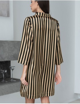 Атласная домашняя рубашка Mia-Mella DOLORES 7367, Цвет: золотой+черный, Размеры: M, изображение 2