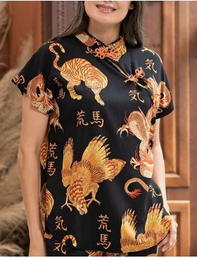 Домашний комплект для женщин Mia-Amore DRAGON 5085, Цвет: черный, Размеры: M, изображение 5