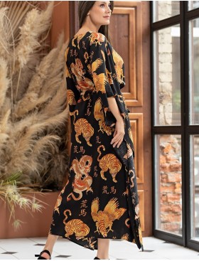 Платье туника для дома Mia-Amore DRAGON 5088, Цвет: черный, Размеры: 2XL/3XL, изображение 2