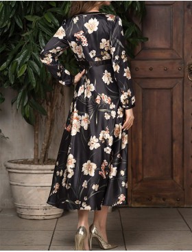 Шелковое длинное платье Mia-Amore KAMELIA 3338, Цвет: черный, Размеры: S, изображение 2