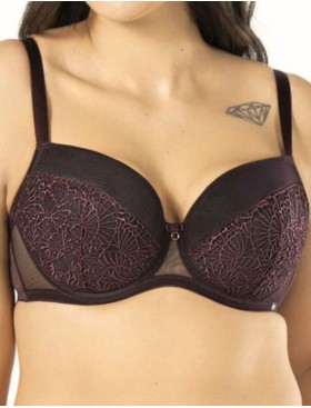 Бюстгальтер с плотной чашкой Nipplex DAISY U, Цвет: баклажан, Размеры: 75H