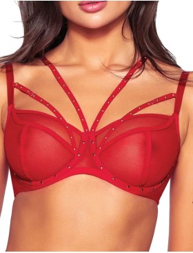 Мягкий бюстгальтер на большой бюст Novika POIS POIS ROUGE N03 M, Цвет: красный, Размеры: 75H