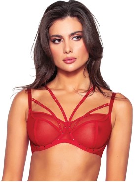 Мягкий бюстгальтер на большой бюст Novika POIS POIS ROUGE N03 M, Цвет: красный, Размеры: 75H, изображение 3