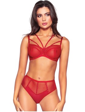 Мягкий бюстгальтер на большой бюст Novika POIS POIS ROUGE N03 M, Цвет: красный, Размеры: 75H, изображение 2