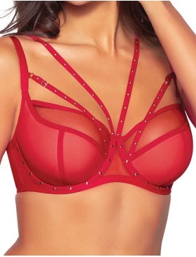 Бюстгальтер полупоролон Novika POIS POIS ROUGE N02 PU, Цвет: красный, Размеры: 70I