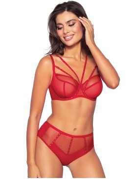 Бюстгальтер полупоролон Novika POIS POIS ROUGE N02 PU, Цвет: красный, Размеры: 70I, изображение 2