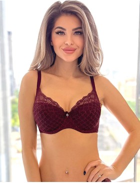 Бюстгальтер балконет Albina L FLIRT 8085 бургундия, Цвет: бургундия, Размеры: 70E, изображение 3