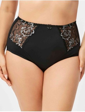 Высокие трусы слипы Elli 621 черно-серебро, Цвет: черно-серебро, Размеры: L