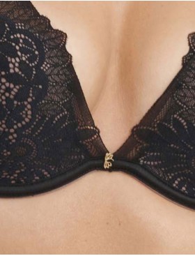 Кружевной бралетт с пуш-ап Esotiq ILUSION 41029 черный+графит, Цвет: черный+графит, Размеры: 80C, изображение 4