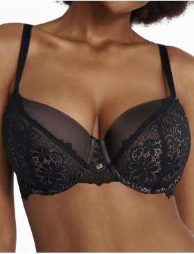 Кружевной поролоновый бюстгальтер Esotiq ILUSION 41031 черный+графит, Цвет: черный+графит, Размеры: 70E