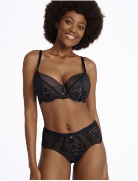 Кружевной поролоновый бюстгальтер Esotiq ILUSION 41031 черный+графит, Цвет: черный+графит, Размеры: 70E, изображение 5