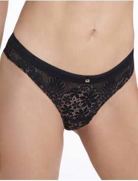 Кружевные стринги Esotiq ILUSION 41032 черный+графит, Цвет: черный+графит, Размеры: S