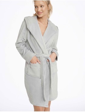 Теплый халат с капюшоном Esotiq CAIRO 41152 серый, Цвет: серый, Размеры: 2XL