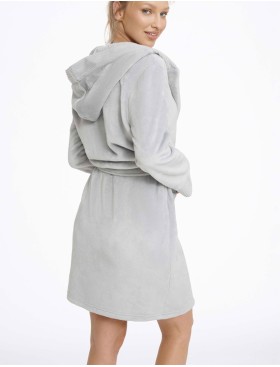 Теплый халат с капюшоном Esotiq CAIRO 41152 серый, Цвет: серый, Размеры: 2XL, изображение 2