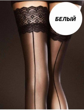 Чулки со швом Fiore 4005/O CELIA 30 den белый, Цвет: белый, Размеры: 3