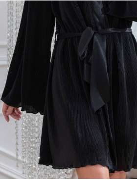 Халат короткий плиссированный Mia-Amore ROXY 7373 черный, Цвет: черный, Размеры: S/M, изображение 5