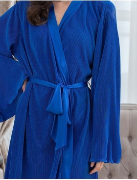 Халат короткий плиссированный Mia-Amore ROXY 7373 синий, Цвет: синий, Размеры: S/M, изображение 4