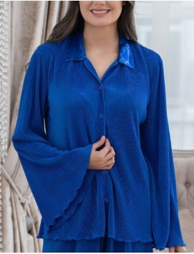 Брючный комплект плиссированный Mia-Amore ROXY 7376 синий, Цвет: синий, Размеры: L, изображение 5