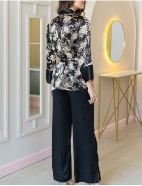 Пижама тройка из натурального шелка Mia-Amore YASMINA 3985, Цвет: черный, Размеры: 5XL, изображение 5