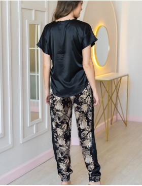 Шелковый костюм женский Mia-Amore YASMINA 3986, Цвет: черный, Размеры: 4XL, изображение 4