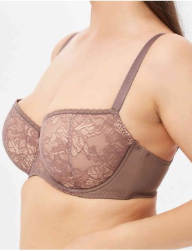 Бюстгальтер балконет тюльпан Milavitsa 124950 лесной орех/нюд, Цвет: лесной орех/нюд, Размеры: 85C, изображение 3