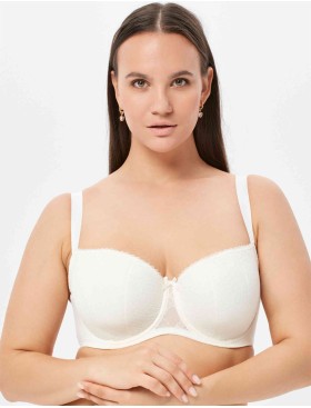 Бюстгальтер балконет тюльпан Milavitsa 124950 приглушенно-белый, Цвет: приглушенно-белый, Размеры: 75D, изображение 4